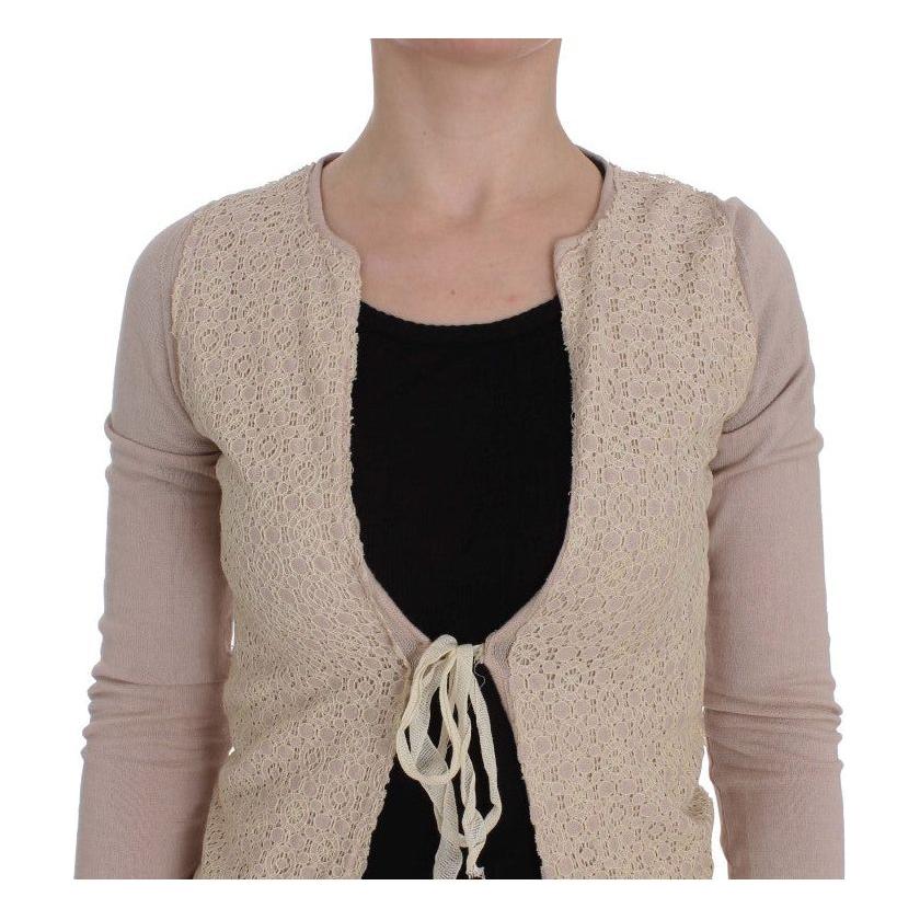 优雅粉色裹身毛衣 棉质针织