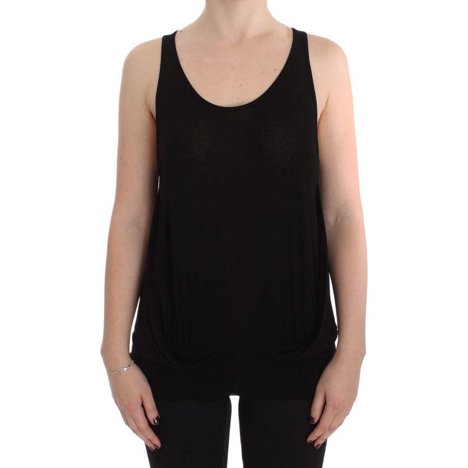 PLEIN SUD Black Stretch Sleeveless Blouse