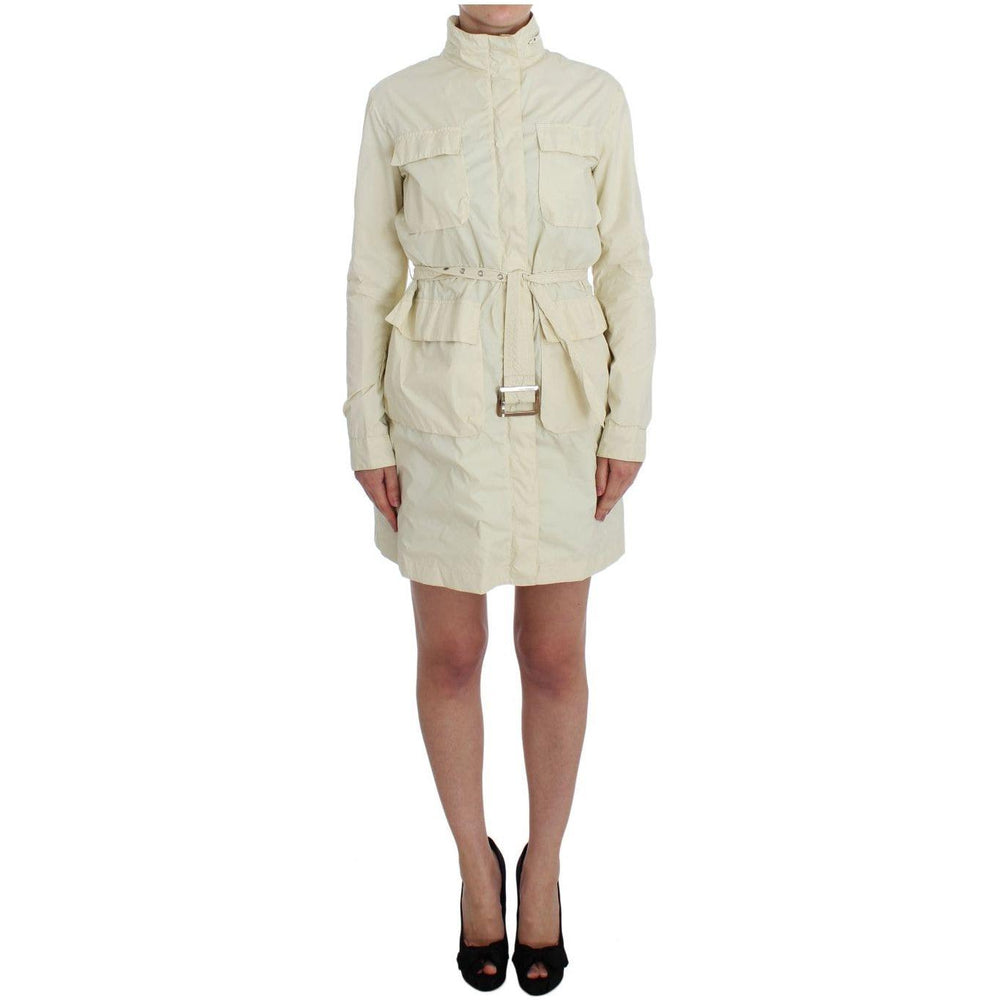 P.A.R.O.S.H. Chic Beige Trench Jacket Coat Coats & Jackets P.A.R.O.S.H. Light Gray