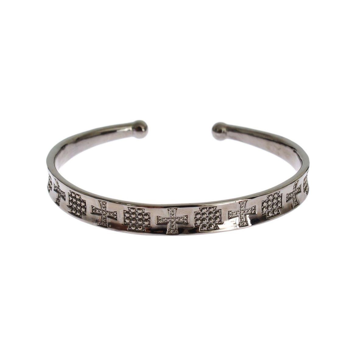 Nialaya Gray Rhodium 925 Silver Bangle Bracelet Bracelet