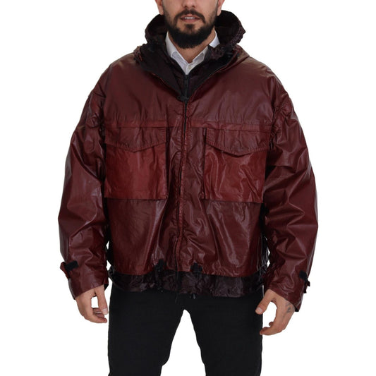 Dolce & Gabbana Bordeaux Cotton Hooded Full Zip Jacket