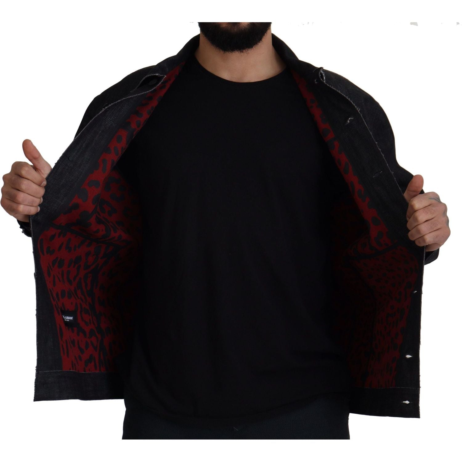 سترة جينز سوداء أنيقة من دولتشي آند غابانا