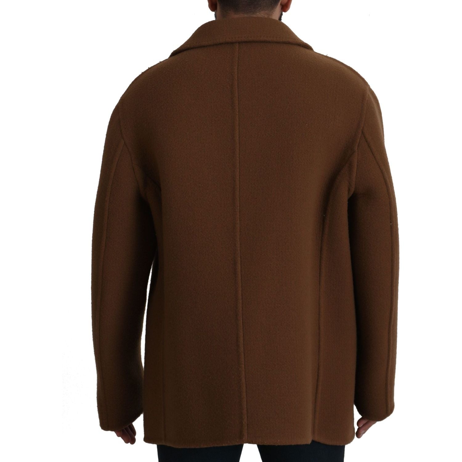 Dolce & Gabbana Brown Nylon Double Breasted Coat Jacket