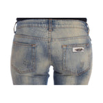 Cavalli Blue Wash Cotton Slim Fit Bootcut Jeans SIG32407-1