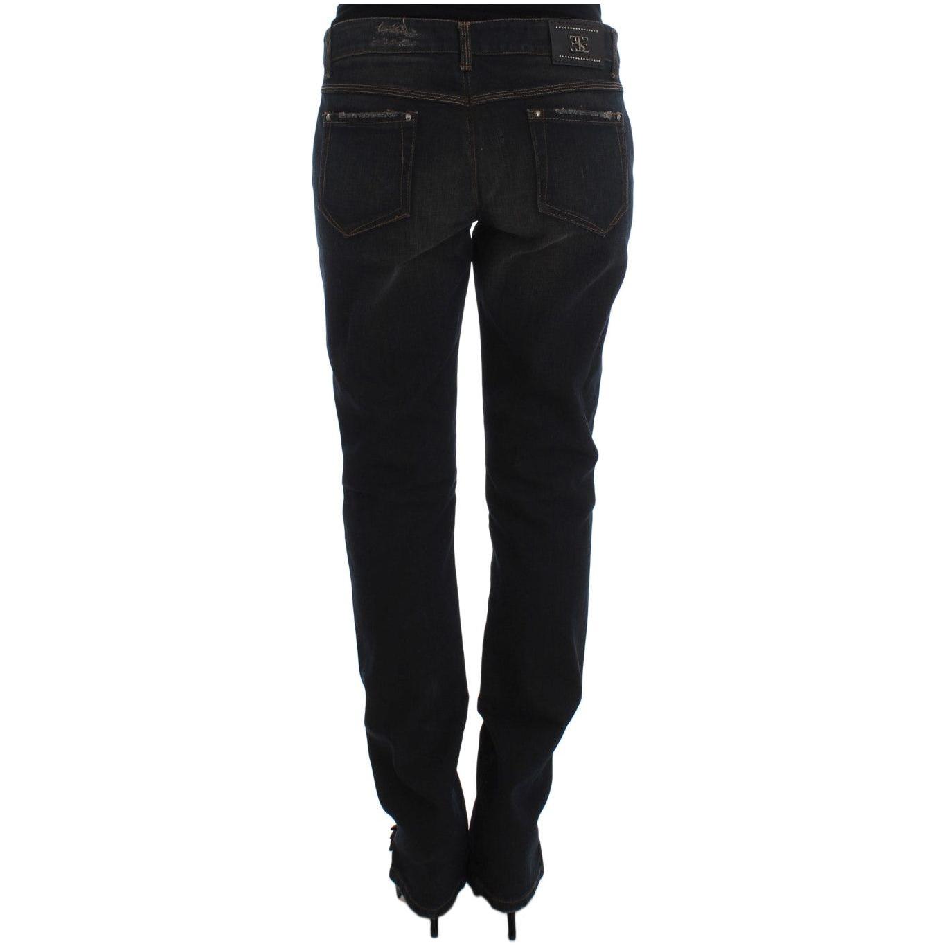 بنطلون جينز Ermanno Scervino Chic Boyfriend القطني - أزرق