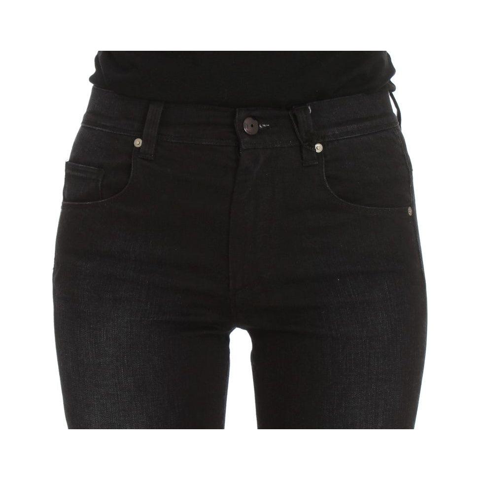 Ermanno Scervino Blue Cotton Blend Slim Fit Bootcut Jeans Jeans & Pants