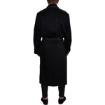 Dolce & Gabbana Elegant Black Silk Long Robe Coat Dolce & Gabbana Black
