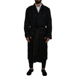 Dolce & Gabbana Elegant Black Silk Long Robe Coat Dolce & Gabbana Black