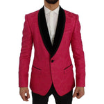 Dolce & Gabbana Pink Floral Brocade Slim Blazer Jacket SIG50050-1