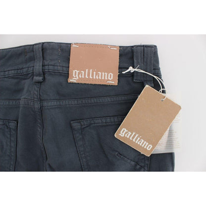 John Galliano Blue Cotton Blend Slim Fit Bootcut Jeans Jeans & Pants