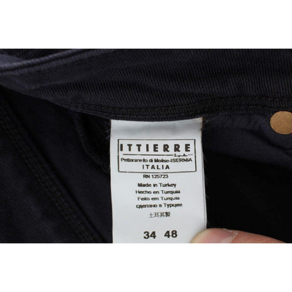 Ermanno Scervino Blue Cotton Blend Casual Fit Pants Jeans & Pants
