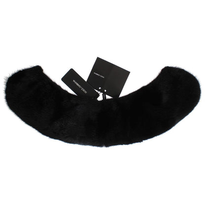 Dolce & Gabbana Black Mink Fur Shoulder Collar Scarf