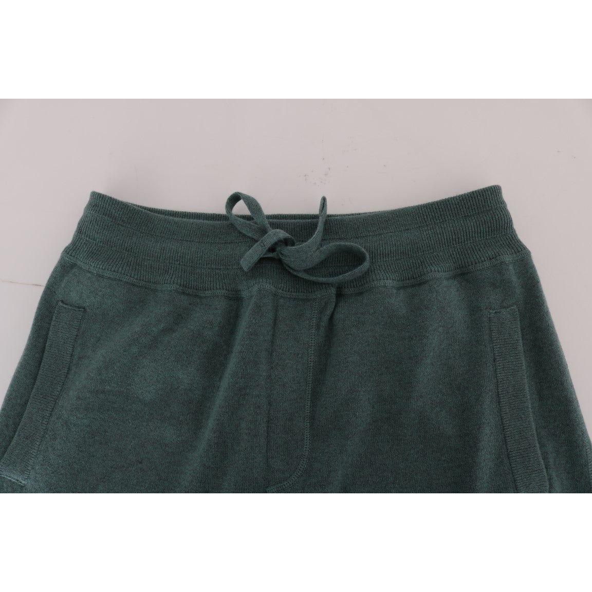 بنطلون رياضي أنيق من الكشمير باللون الأخضر من دولتشي آند غابانا