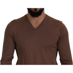 Dolce & Gabbana Elegant Virgin Wool V-Neck Pullover Sweater Dolce & Gabbana Dark Slate Gray