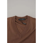 Dolce & Gabbana Elegant Virgin Wool V-Neck Pullover Sweater Dolce & Gabbana Dark Olive Green
