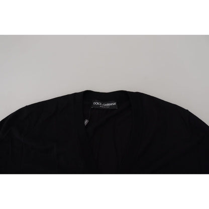 Dolce & Gabbana Black Wool Button Down Cardigan Sweater
