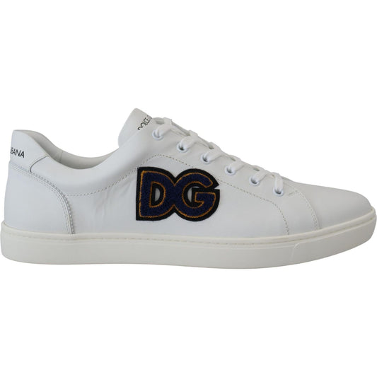 Dolce & Gabbana White Leather DG Logo Casual Sneakers Shoes MV4846- 39.5