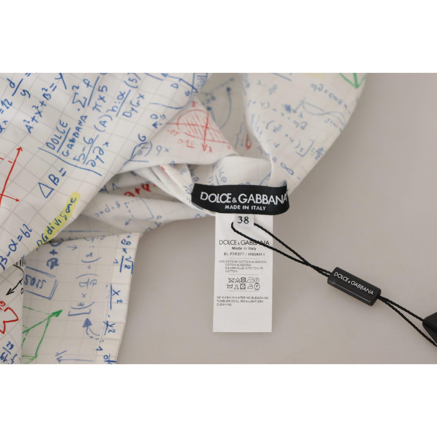 代数印花圆领棉质 T 恤