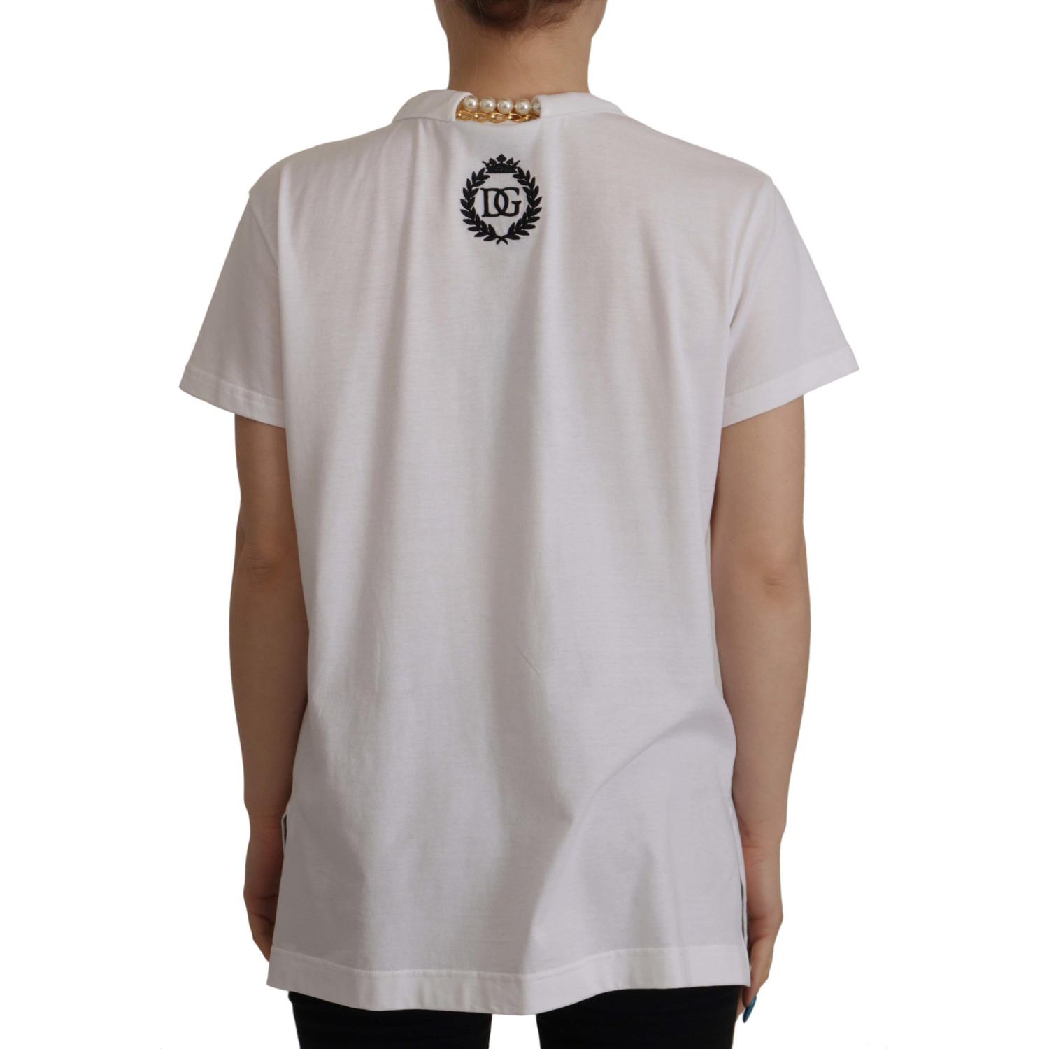 惊艳 V 领徽标装饰 T 恤