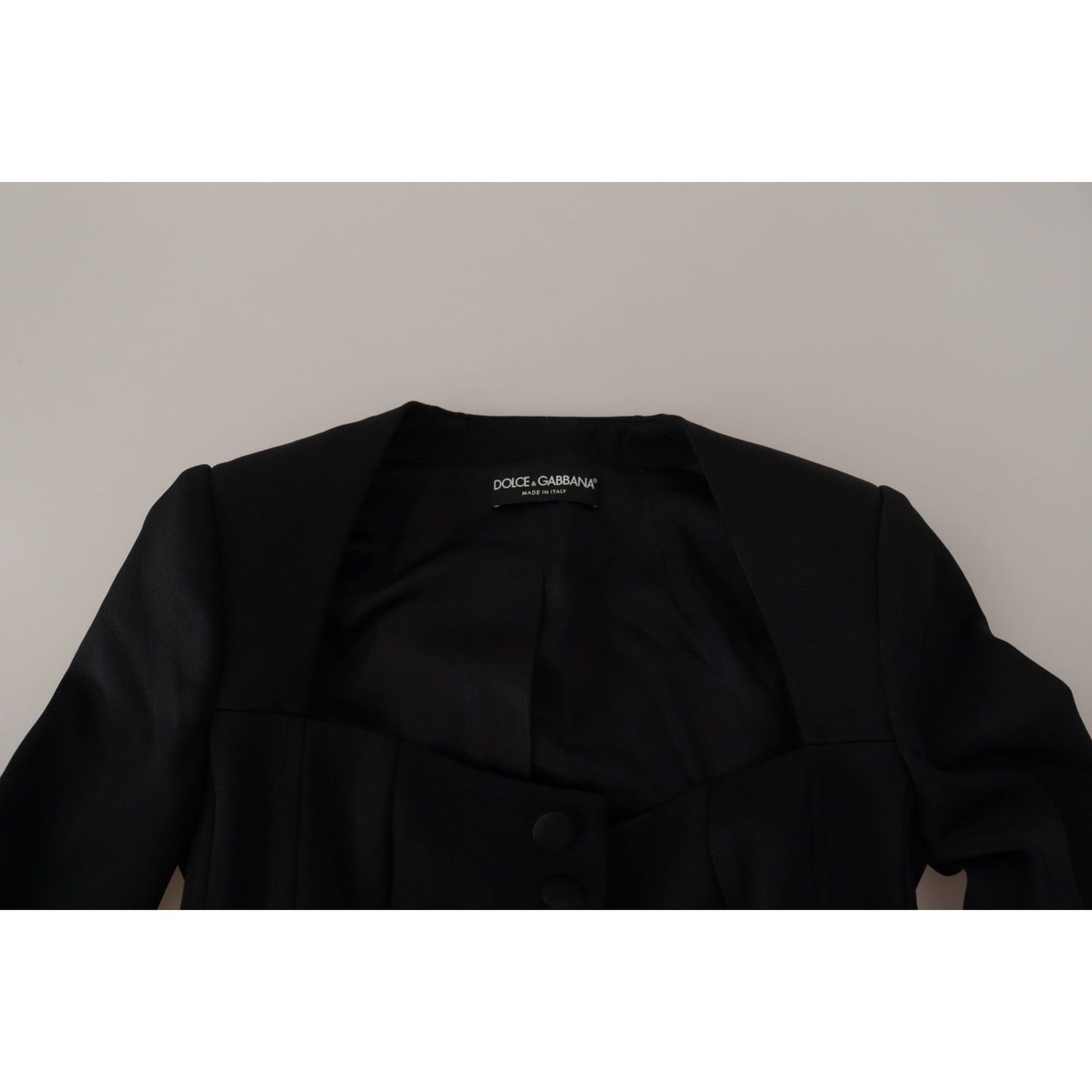 Dolce & Gabbana Black Slim Fit Long Sleeves Snap Jacket