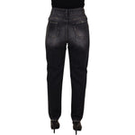 Dolce & Gabbana Black Washed Tattered High Waist Denim Jeans PAN73112 - 400