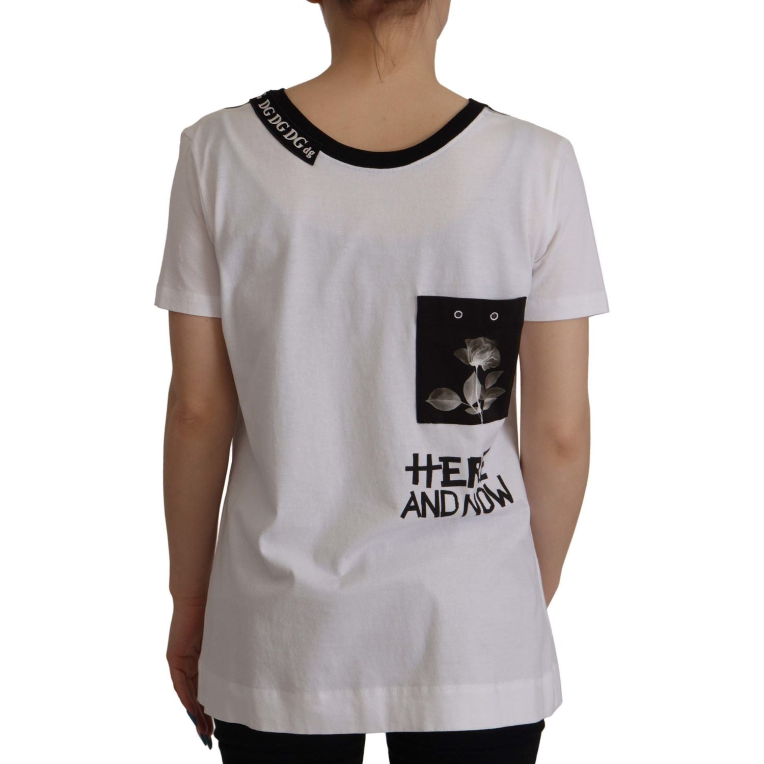 优雅圆领标语 T 恤