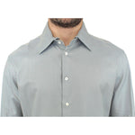 Ermanno Scervino Gray Cotton Long Sleeve Casual Shirt Top SIG10118-1