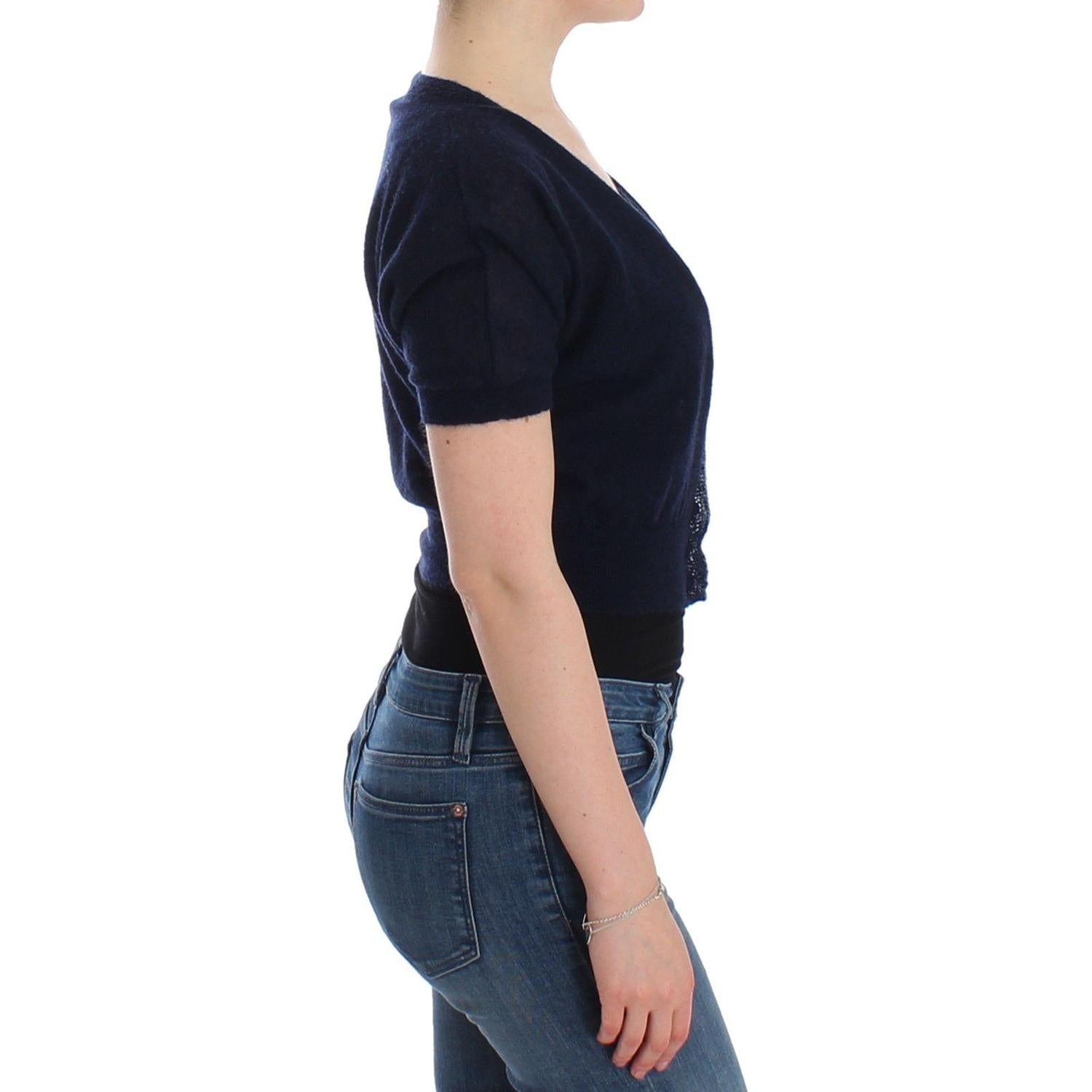 سترة أنيقة من مزيج الألبكة الأزرق من Ermanno Scervino