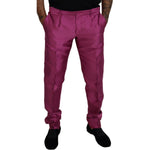 Dolce & Gabbana Pink Silk Slim Trousers Dress Formal Pants PAN73304- 46