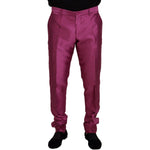 Dolce & Gabbana Pink Silk Slim Trousers Dress Formal Pants PAN73304- 46