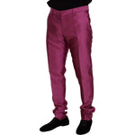 Dolce & Gabbana Pink Silk Slim Trousers Dress Formal Pants PAN73304- 46
