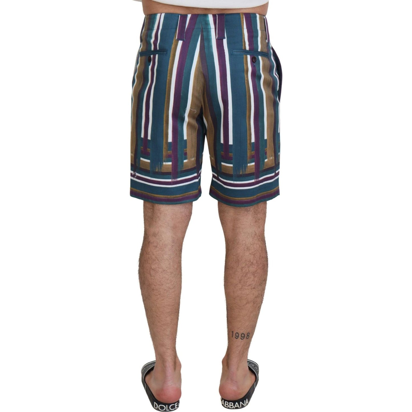 Dolce & Gabbana Multicolor Striped Stretch Cotton Shorts PAN73397-44