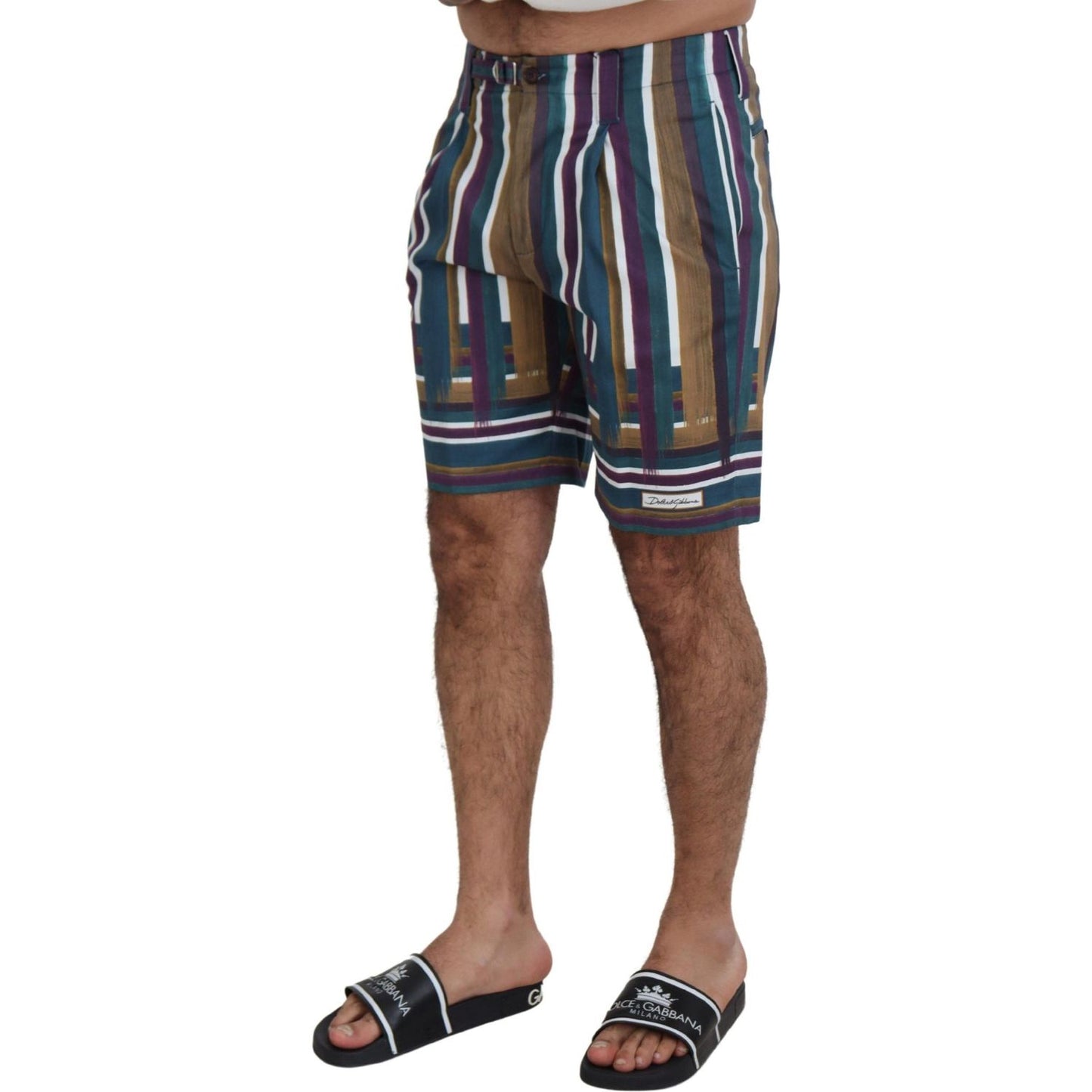 Dolce & Gabbana Multicolor Striped Stretch Cotton Shorts PAN73397-44