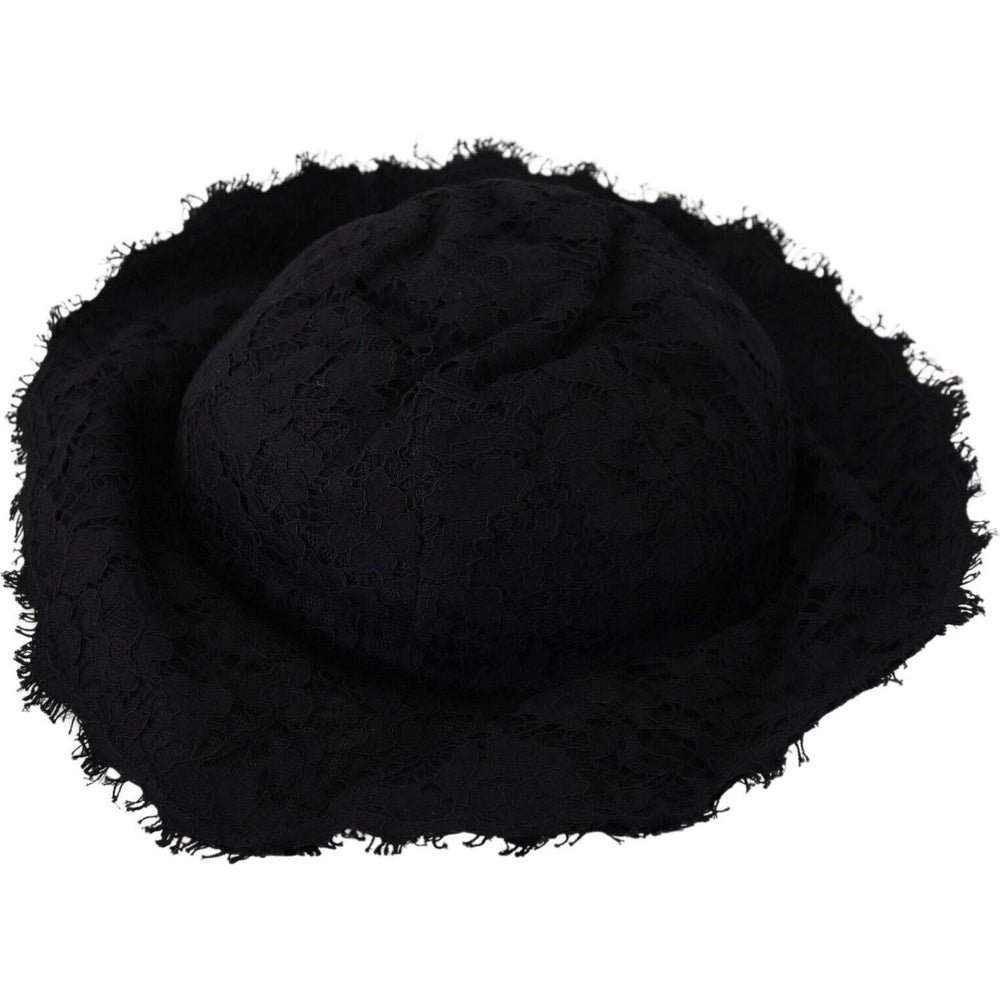 Dolce & Gabbana Black Cotton Wide Brim Shade Hat HAT9378 - 57
