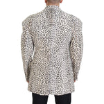 Dolce & Gabbana Elegant White Slim-Fit Blazer Dolce & Gabbana Light Gray