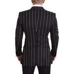 Dolce & Gabbana Elegant Slim Fit Double-Breasted Black Blazer Dolce & Gabbana Black