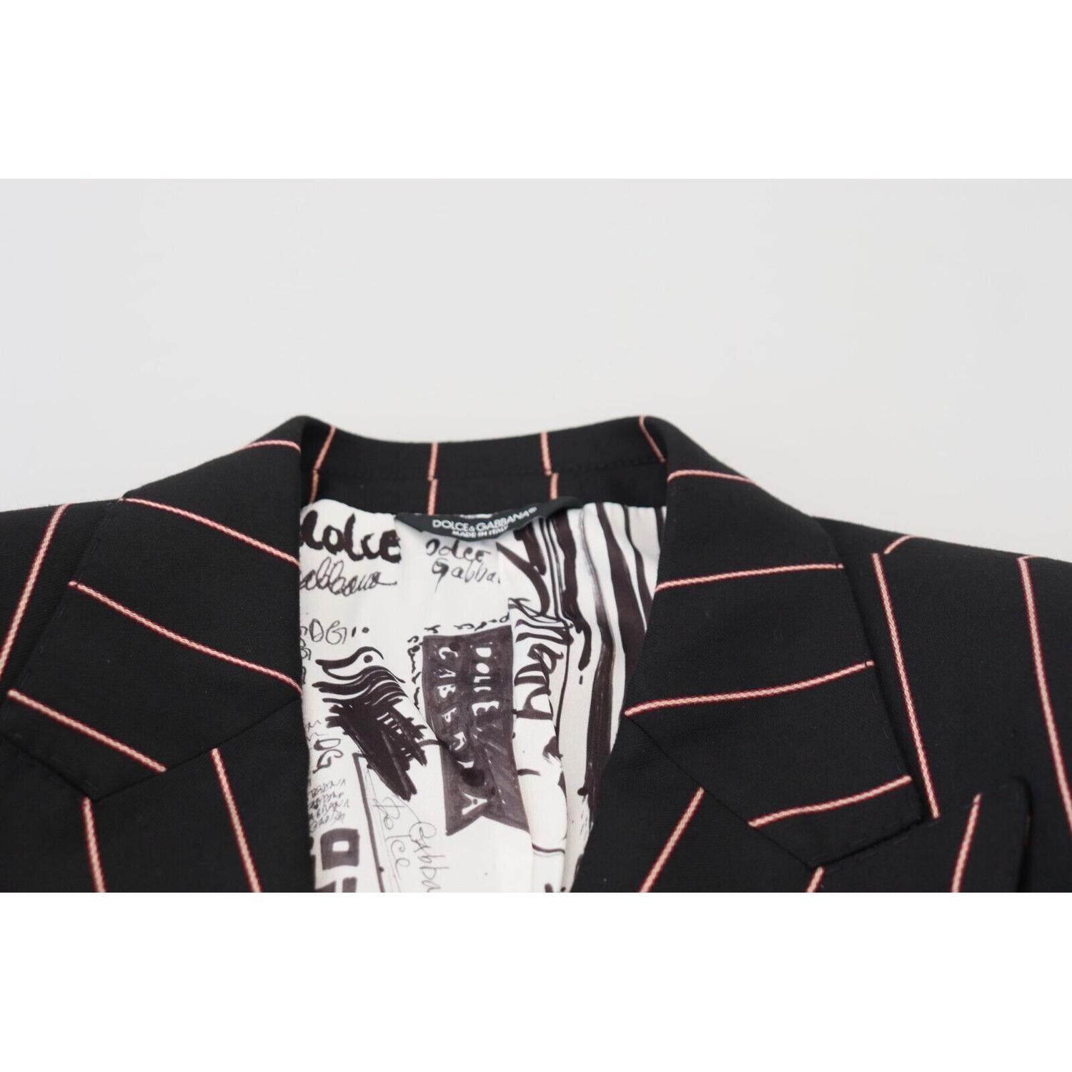 سترة دولتشي آند غابانا الأنيقة ذات القصّة النحيفة ذات الأزرار المزدوجة باللون الأسود