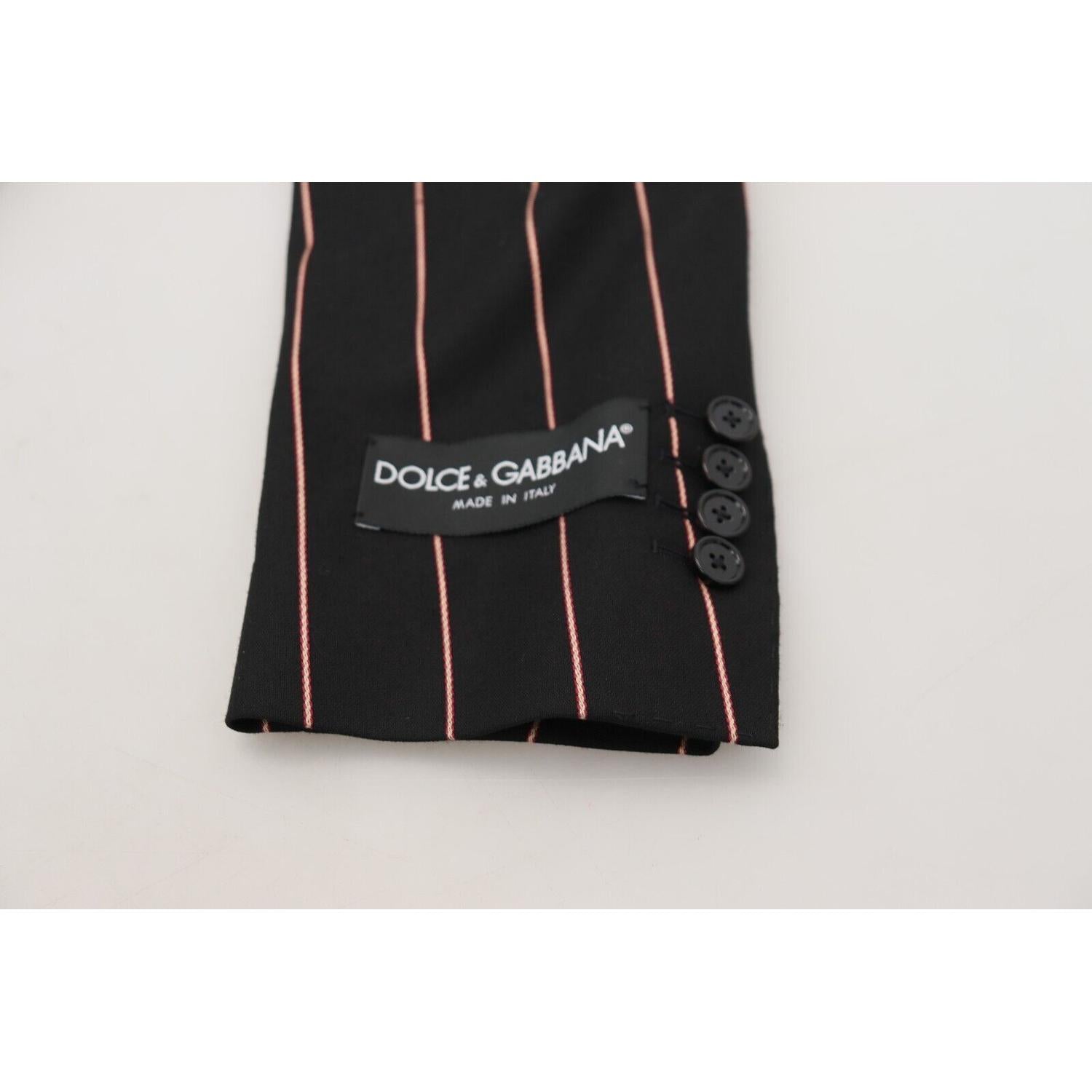 سترة دولتشي آند غابانا الأنيقة ذات القصّة النحيفة ذات الأزرار المزدوجة باللون الأسود