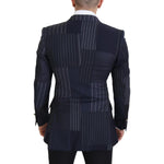 Dolce & Gabbana Navy Blue Double Breasted Slim Fit Blazer Dolce & Gabbana Dark Slate Gray