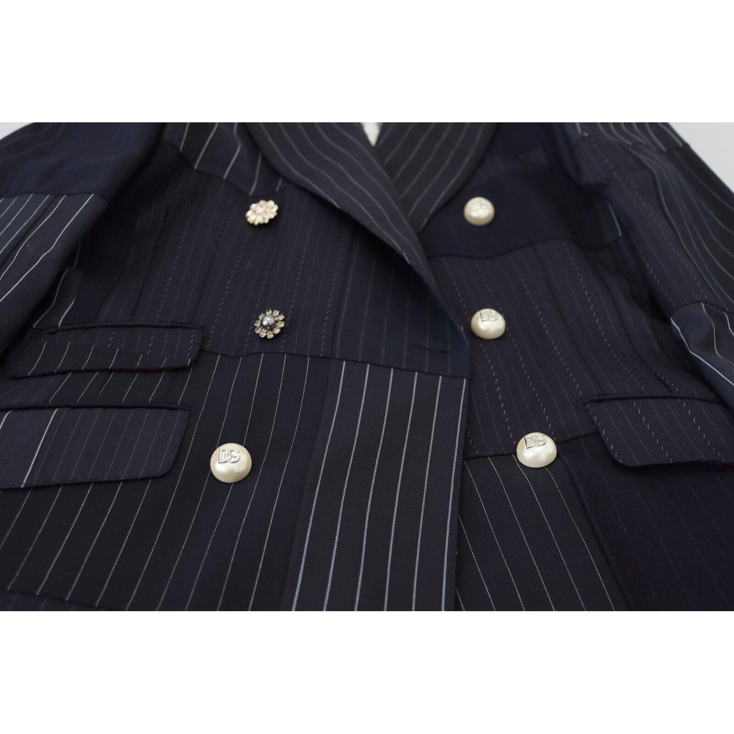 Dolce & Gabbana Navy Blue Double Breasted Slim Fit Blazer Dolce & Gabbana Dark Slate Gray