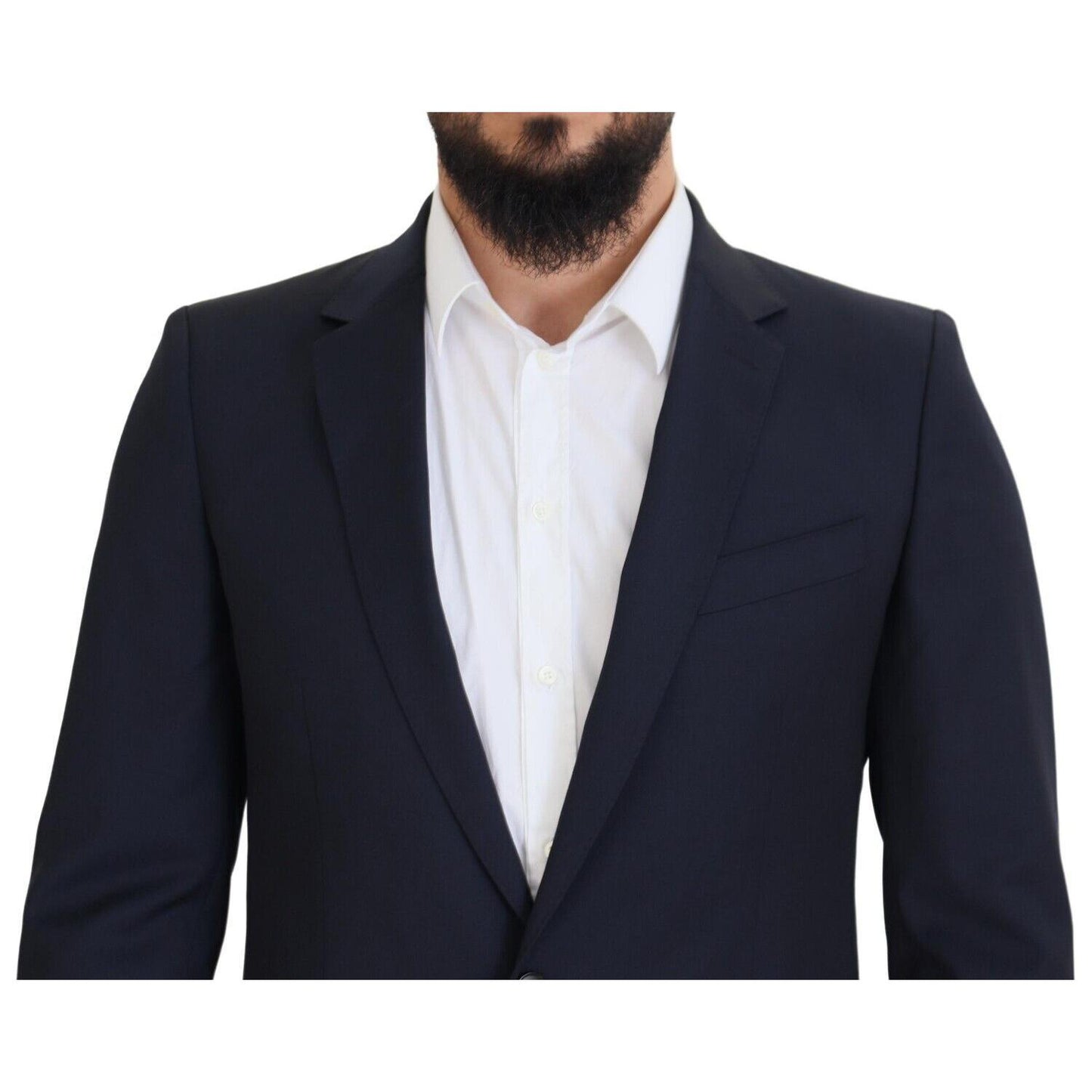 Dolce & Gabbana Dark Blue Wool Single Breasted MARTINI Blazer JKT3453 - 48