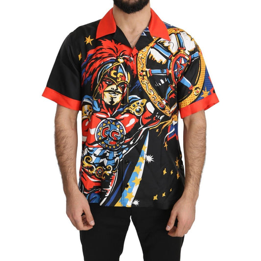 Dolce & Gabbana Multicolor Silk Casual Elegance Shirt Dolce & Gabbana Dark Salmon