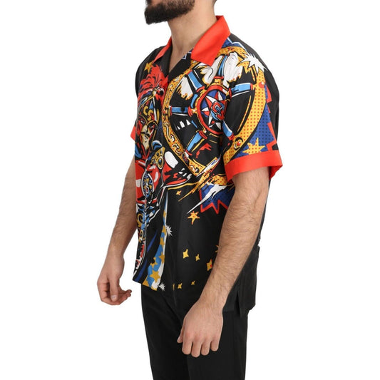 Dolce & Gabbana Multicolor Silk Casual Elegance Shirt Dolce & Gabbana Dark Salmon