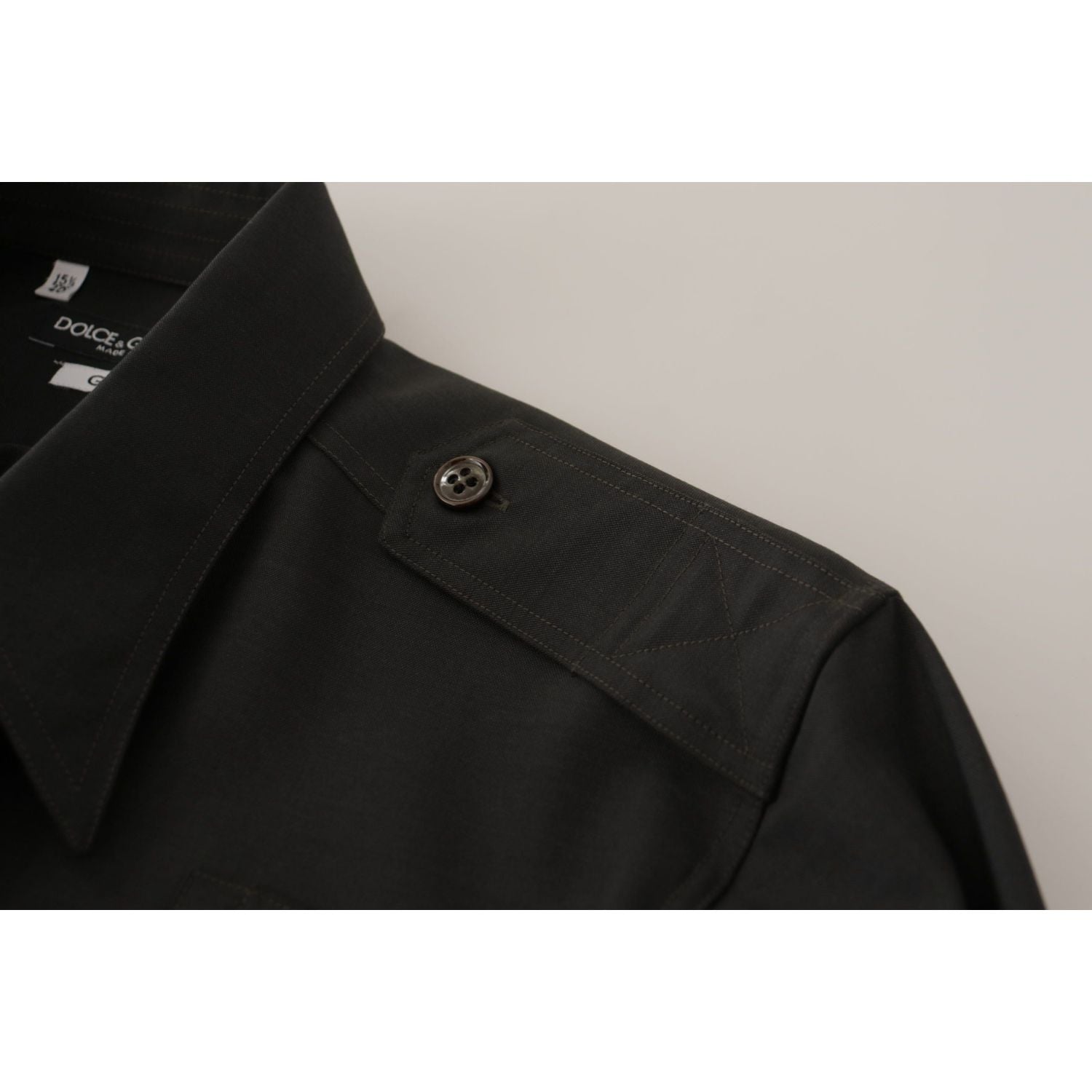 优雅修身深绿色棉质衬衫