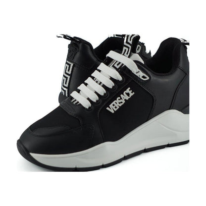 Versace Elegant Monochrome Leather Sneakers