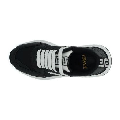 Versace Elegant Monochrome Leather Sneakers