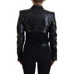 Dolce & Gabbana Black Long Sleeves Crop Blazer Cotton Jacket JKT3489 - 40
