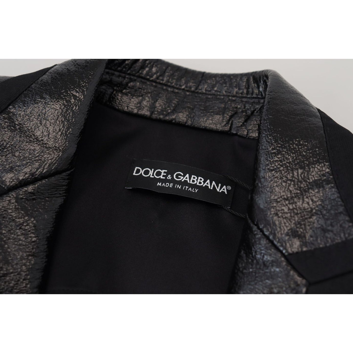 Dolce & Gabbana Black Long Sleeves Crop Blazer Cotton Jacket