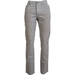 Jeckerson Elegant Gray Cotton Blend Pants Jeckerson Slate Gray