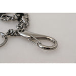 Dolce & Gabbana Black Prince Studs Logo Silver Brass Keychain SMY101049